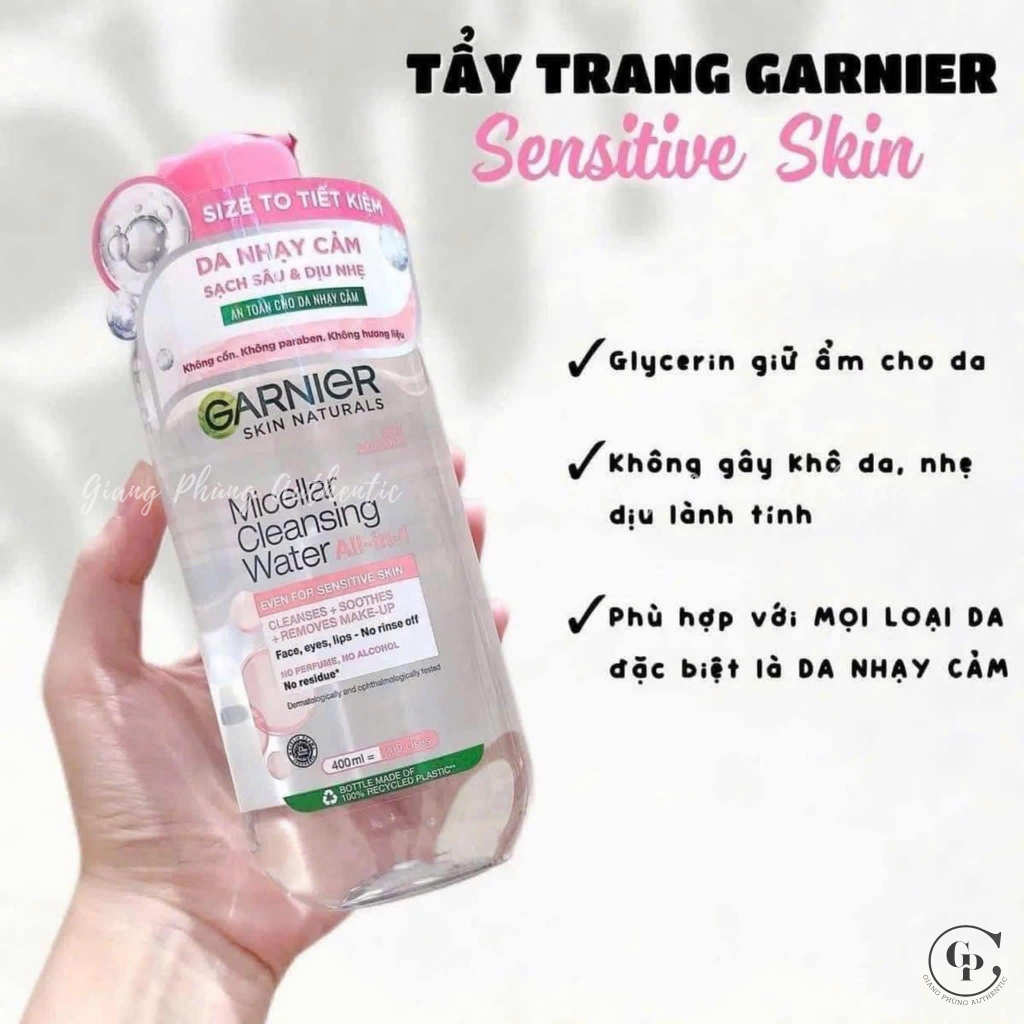 Combo 2 Nước Tẩy Trang Garnier Hồng Dành Cho Mọi Loại Da 50ml x 2