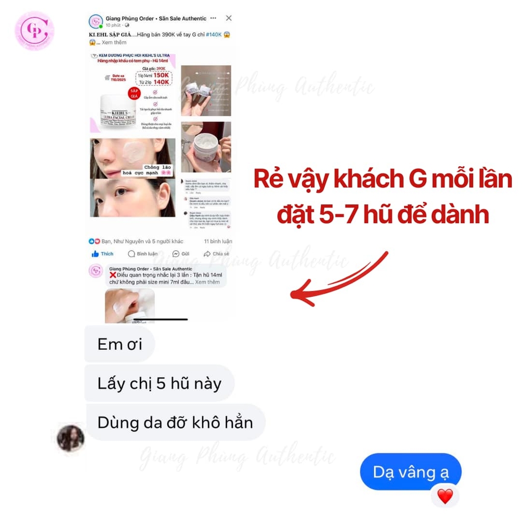 Combo 2 Kem Dưỡng Ẩm Kiehl's Ultra Facial Cream 7ml x 2