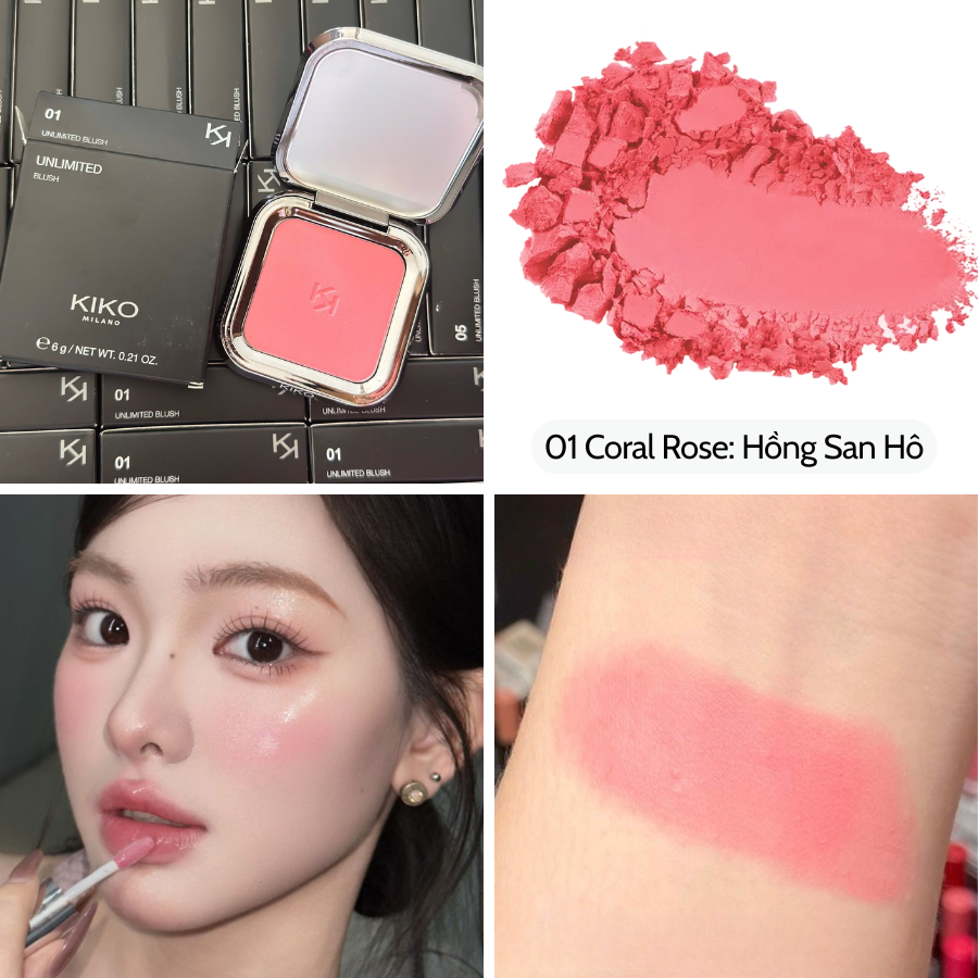 Phấn Má Hồng Kiko Unlimited Blush 6g - Fullbox