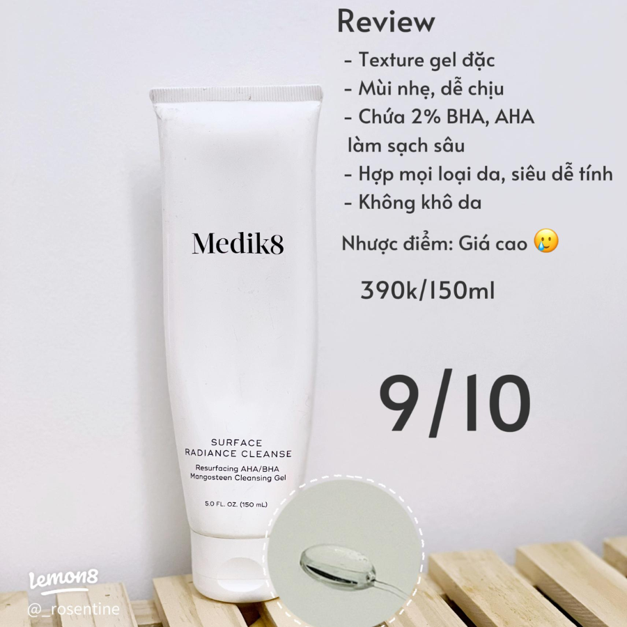 Sữa Rửa Mặt Medik8 Surface Radiance Cleanse 40ml - Nobox Hàng US
