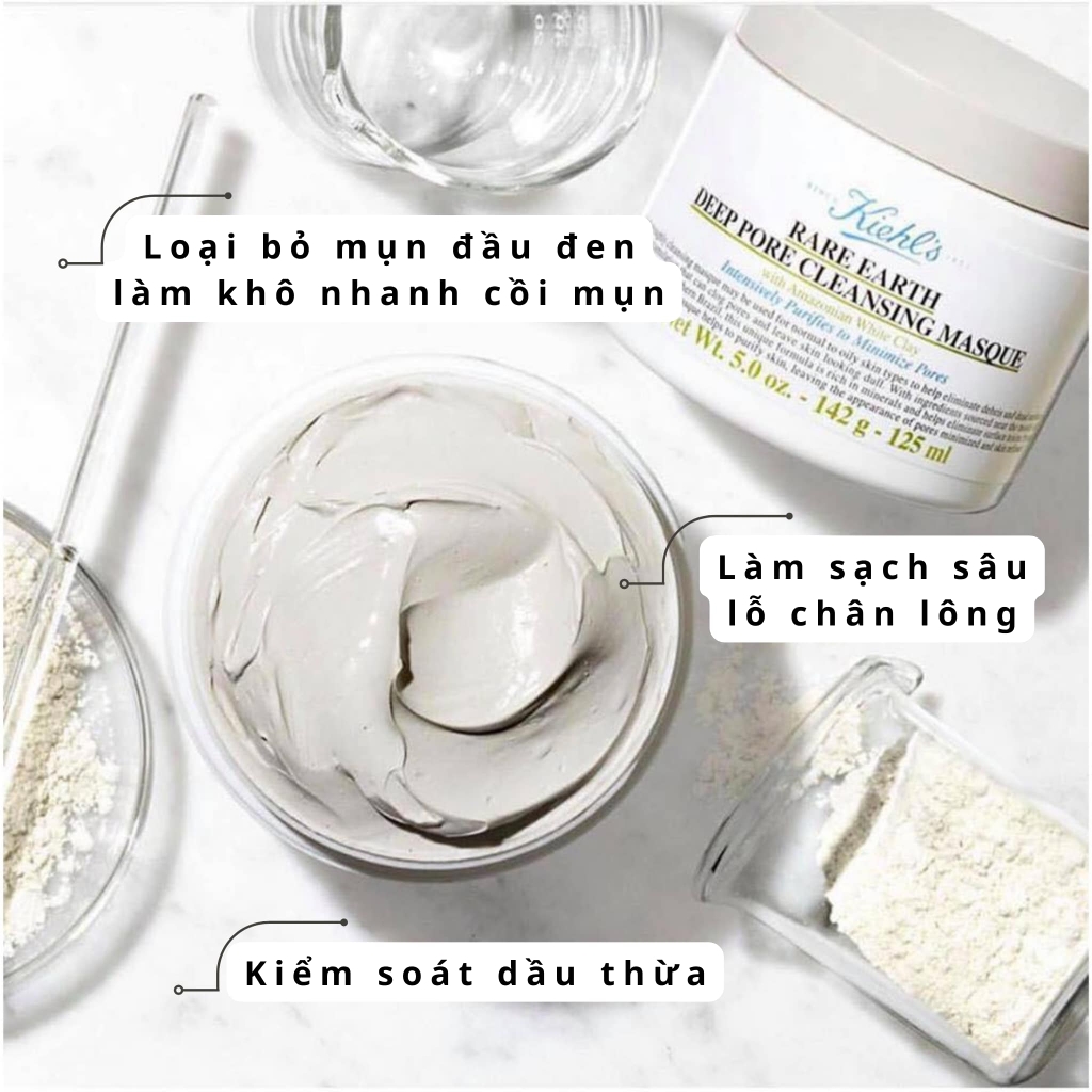 Combo 2 Lọ Mask đất set Kiehl's Làm Sạch Sâu, Se Khít Lỗ Chân Lông 14ml x 2 (nobox)