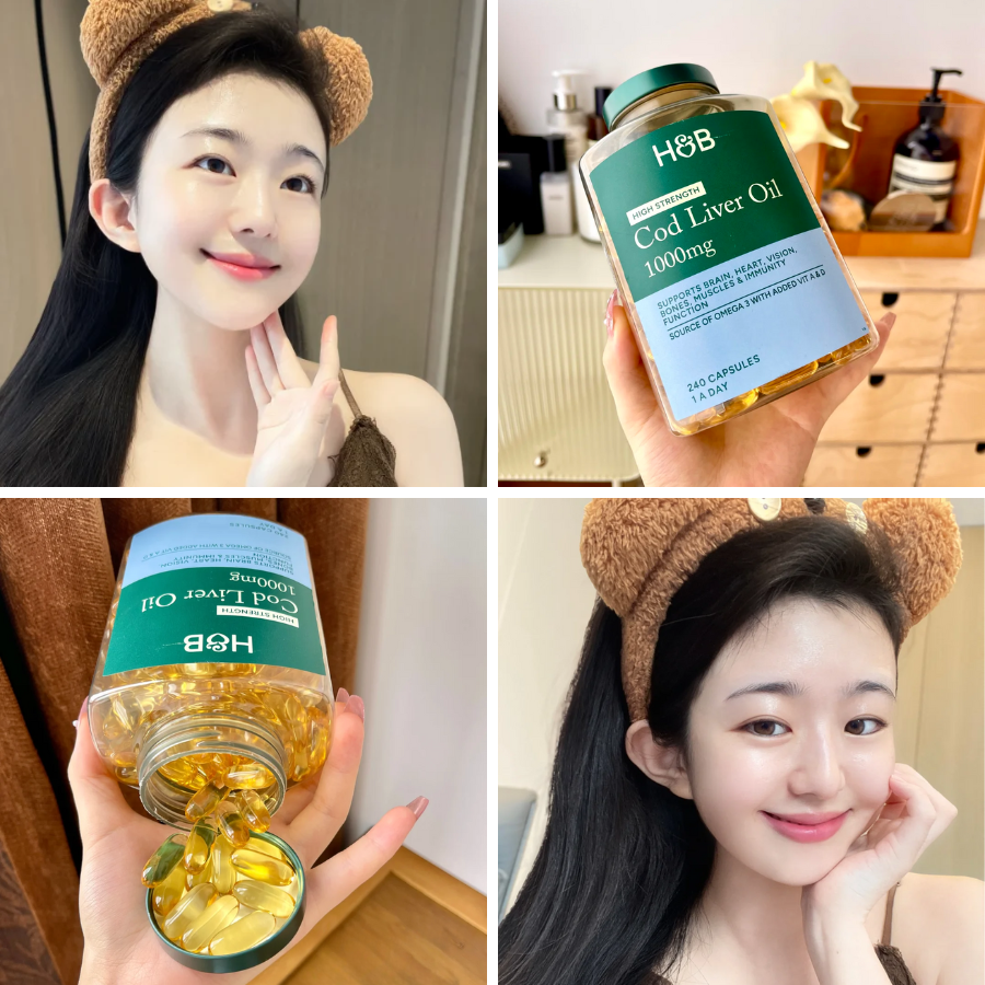 Viên Uống Dầu Gan Cá Tuyết Bổ Sung Omega - HB Liver Oil 500mg - 60 Viên