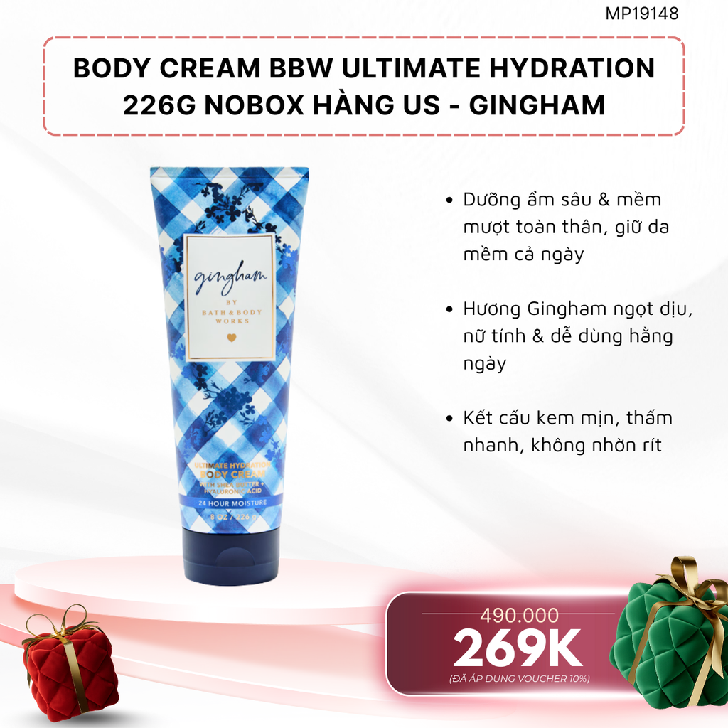 Kem Dưỡng Thể BBW Ultimate Hydration Body Cream 226g Nobox - Hàng US