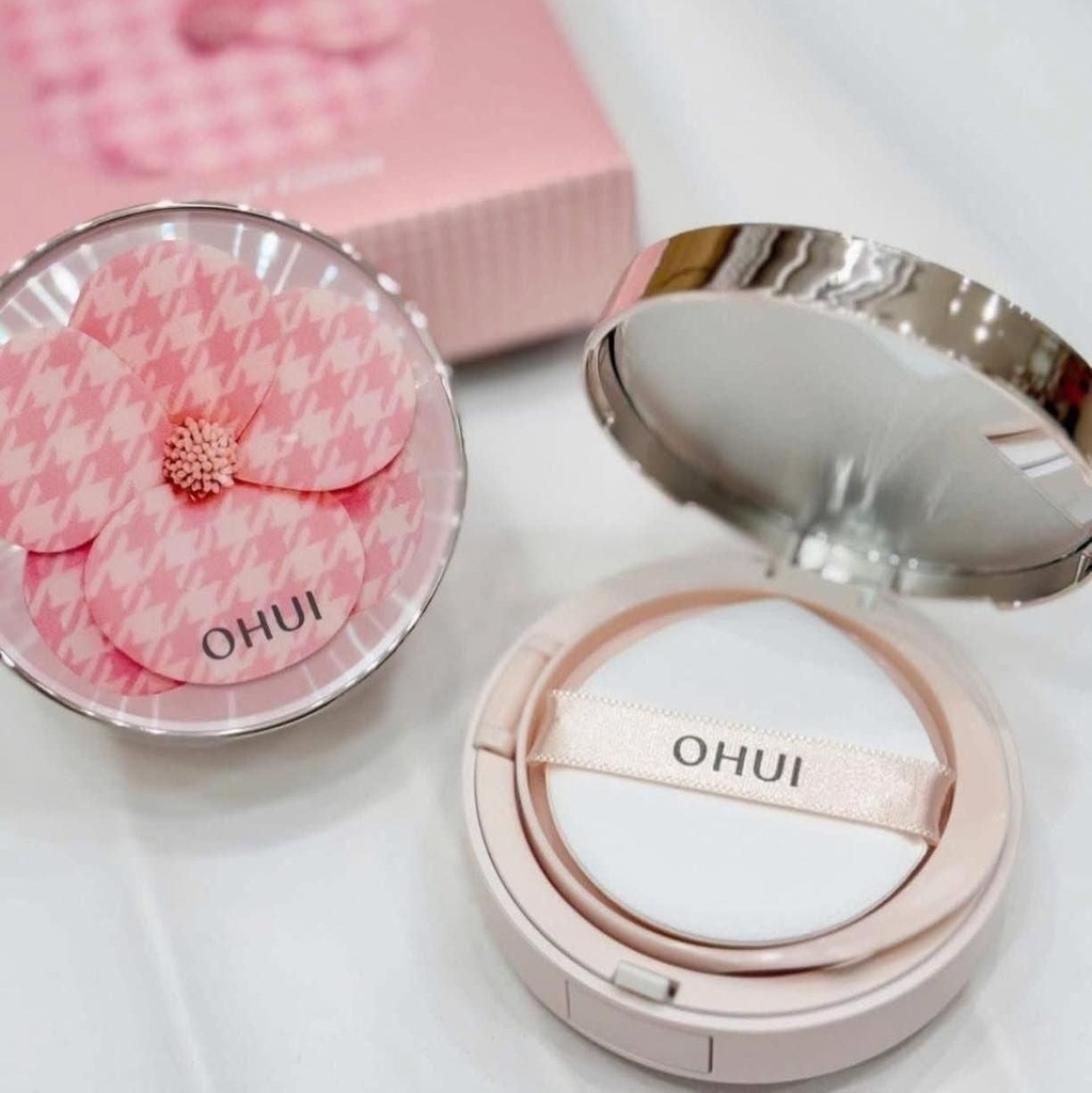 Set Phấn Nước Ohui Ultimate Cover Cushion Moisture Flower Limited 2026 Tone 01 (1 Hộp & 2 Lõi Refill) - Fullbox