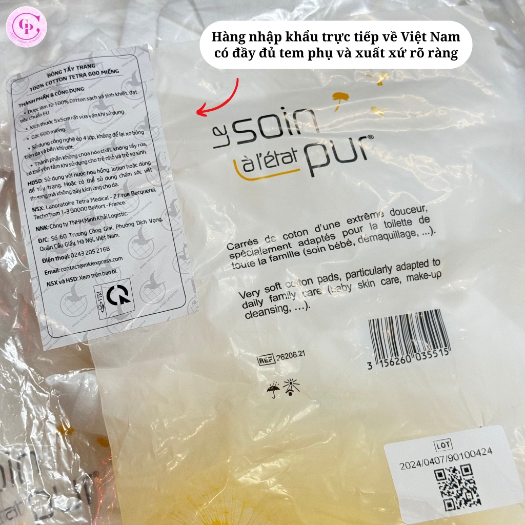 Combo 2 Bông tẩy trang Tetra Medical - Hàng công ty