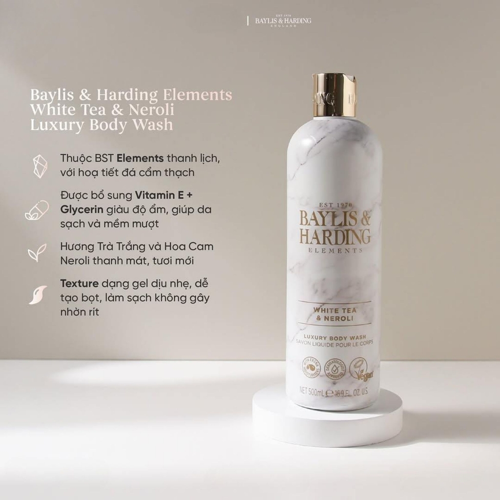 Combo 2 Sữa tắm Baylis & Harding 500ml x 2 Màu Hồng Hương Hoa Hồng & Hoa Sen