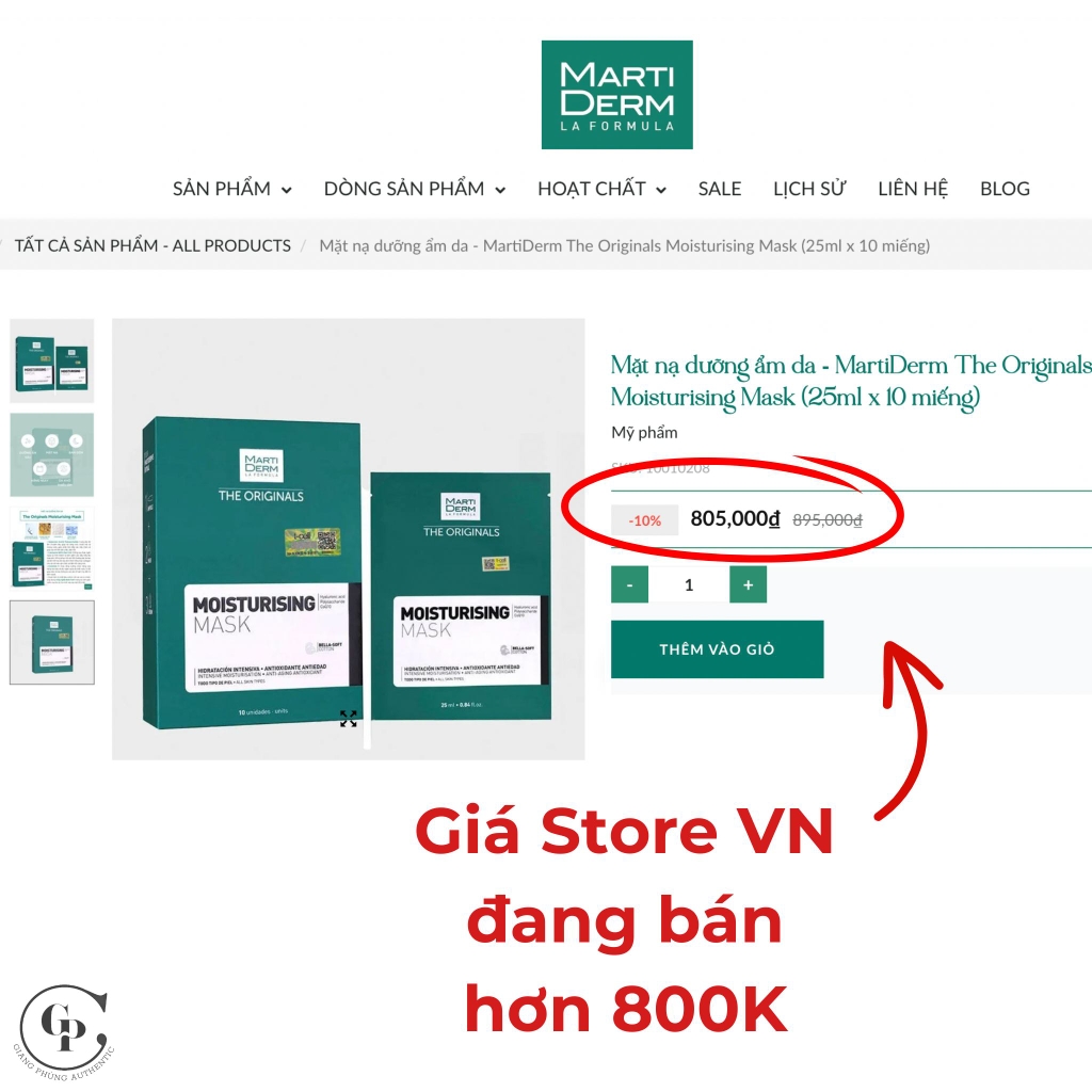 Combo 2 Hộp Mặt nạ dưỡng ẩm da MartiDerm The Originals Moisturising Mask 10M x 2 - Hàng công ty