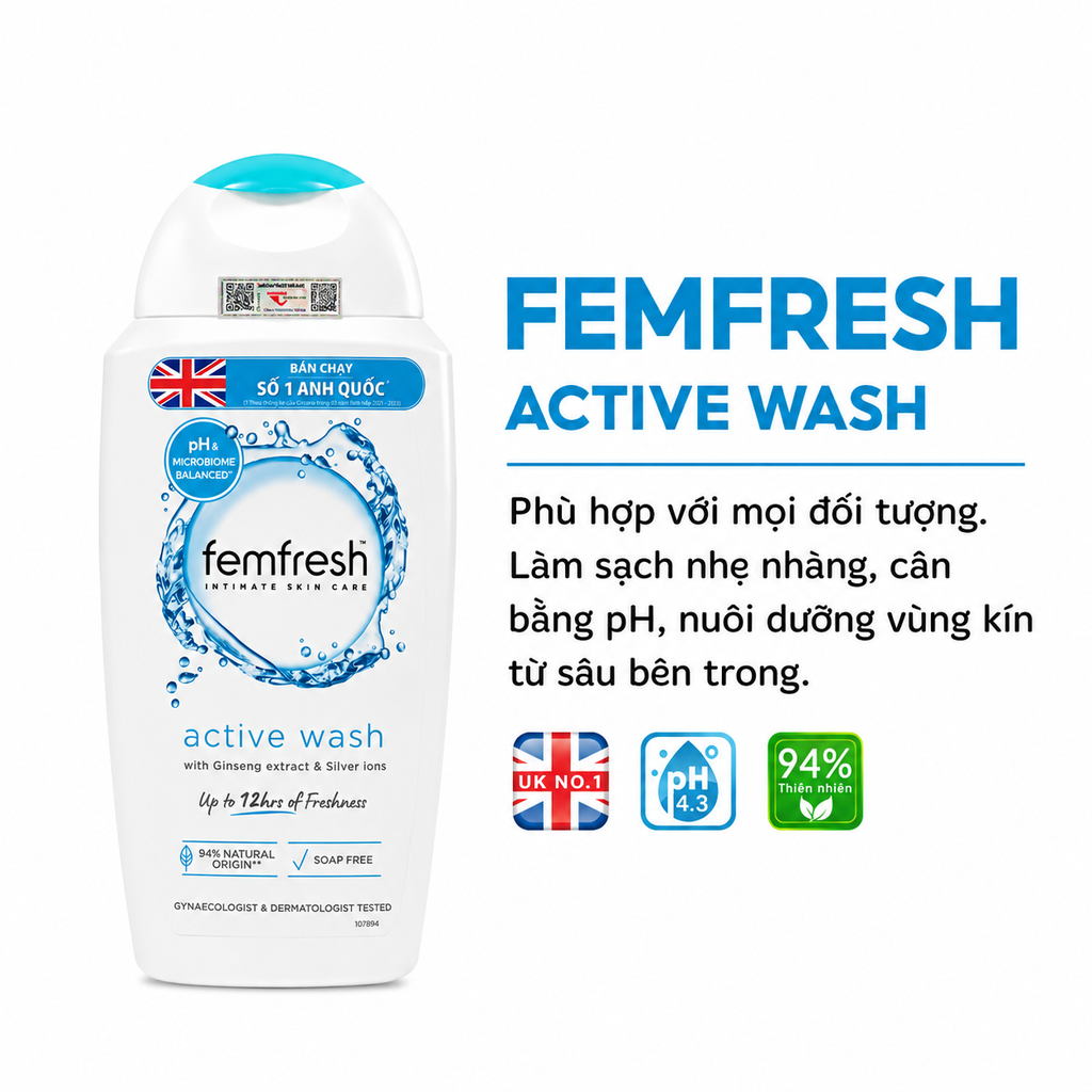 Dung Dịch Vệ Sinh Phụ Nữ Femfresh 250ml Hàng Công Ty