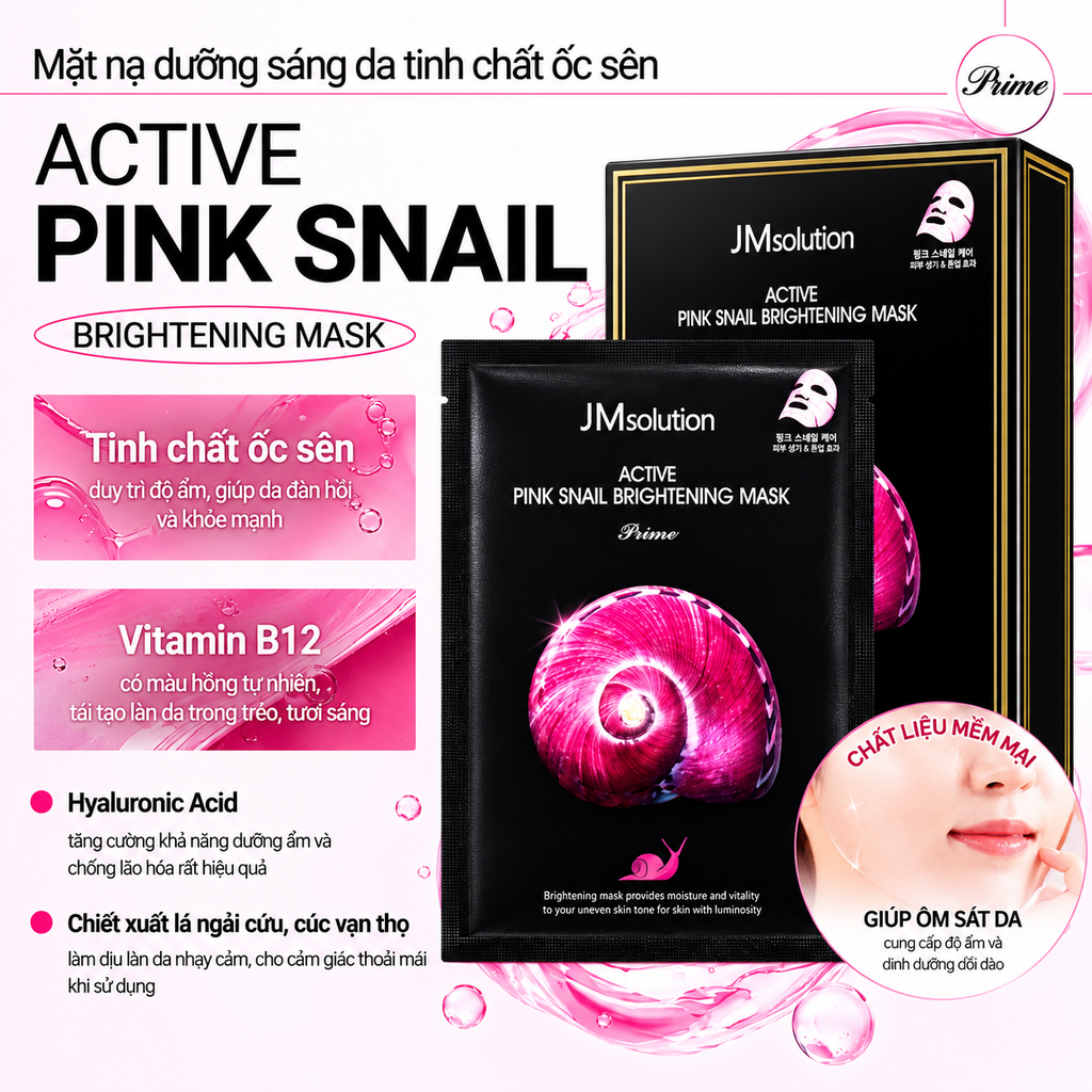 Mask JMsolution Active Mask (30ml x 10 miếng) Cấp Ẩm Phục Hồi Da Fullbox - Hàng Duty