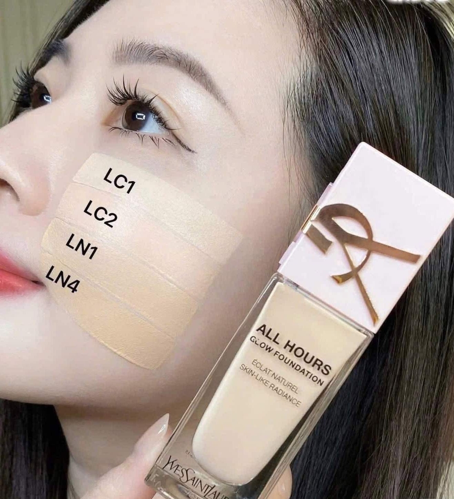 Kem Nền YSL Nắp Hồng All Hours Glow Foundation - Fullbox 25ml - Hàng Duty