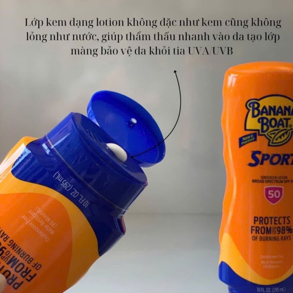 Kem Chống Nắng Banana Boat Sport SPF 50+ - 295ml - Tách Set Nobox