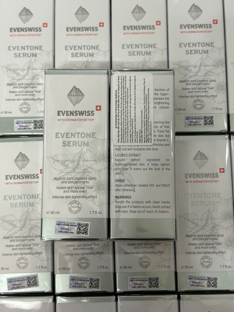 Serum Evenswiss Eventone Làm Mờ Thâm Nám Dưỡng Sáng Đều Màu Da 50ml - Fullbox - Hàng Công Ty