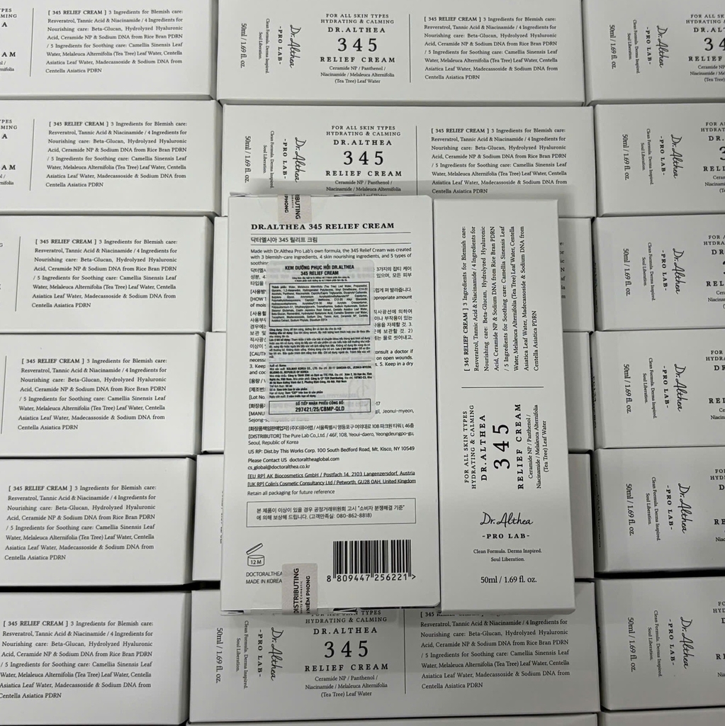 Kem dưỡng ẩm, phục hồi da Dr.Althea 345 Relief Cream 50ml Fullbox Hàng Công Ty