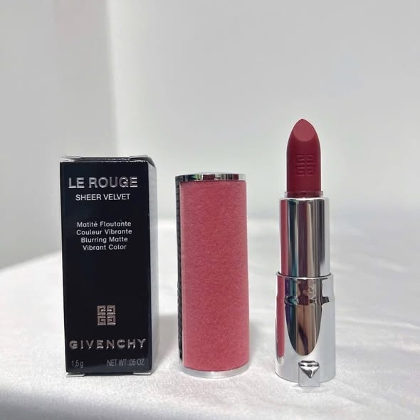 Son Thỏi Givenchy Le Rouge Sheer Velvet - 37 Rouge Graine - 1.5g Fullbox - Hàng Duty