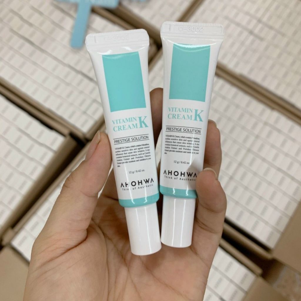 Kem Ahohwa Vitamin K Cream 12g Phục Hồi Giảm Thâm Đỏ Da - Nobox - Hàng Công Ty