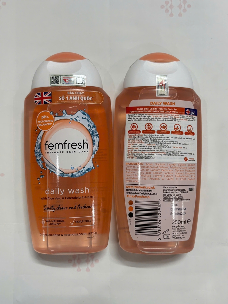 Dung Dịch Vệ Sinh Phụ Nữ Femfresh 250ml Hàng Công Ty