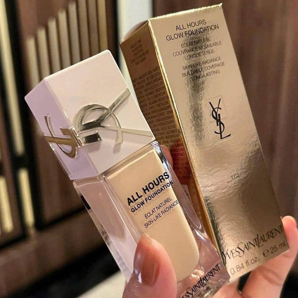 Kem Nền YSL Nắp Hồng All Hours Glow Foundation - Fullbox 25ml - Hàng Duty