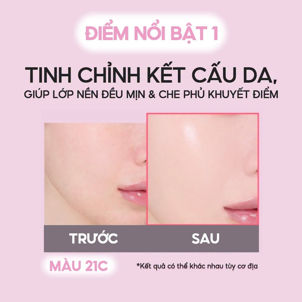 Cushion Laneige Neo Cushion The Glow SPF50+/PA+++ Dưỡng Ẩm Căng Bóng 15g Kèm Lõi 15g - Fullbox - Hàng Duty