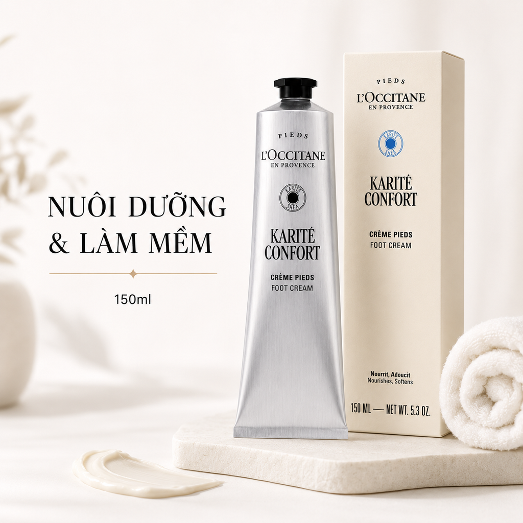 Kem Dưỡng Chân Dưỡng Ẩm Chuyên Sâu L'Occitane 150ml - Fullbox - Hàng Duty