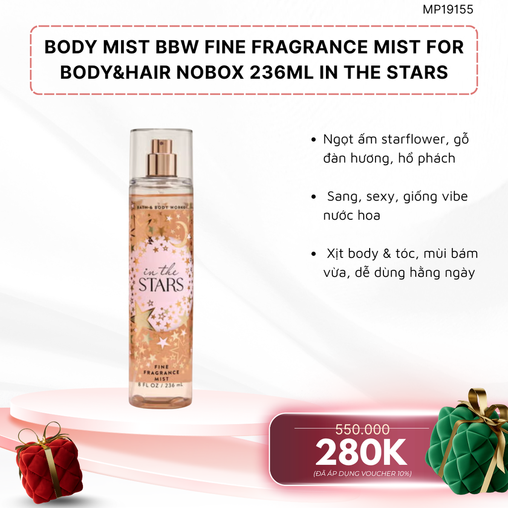Xịt Thơm Body Mist BBW Fine Fragrance Mist For Body&Hair - 236ml Nobox