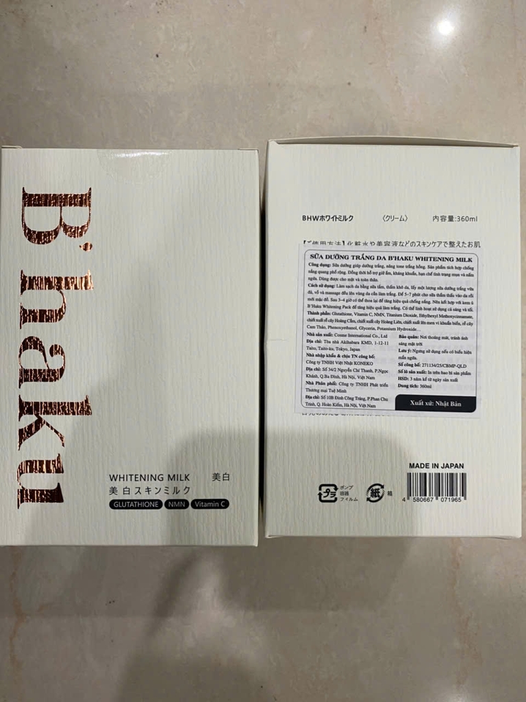 Bộ Dưỡng Thể Trắng Da B'Haku Whitening Milk 360ML