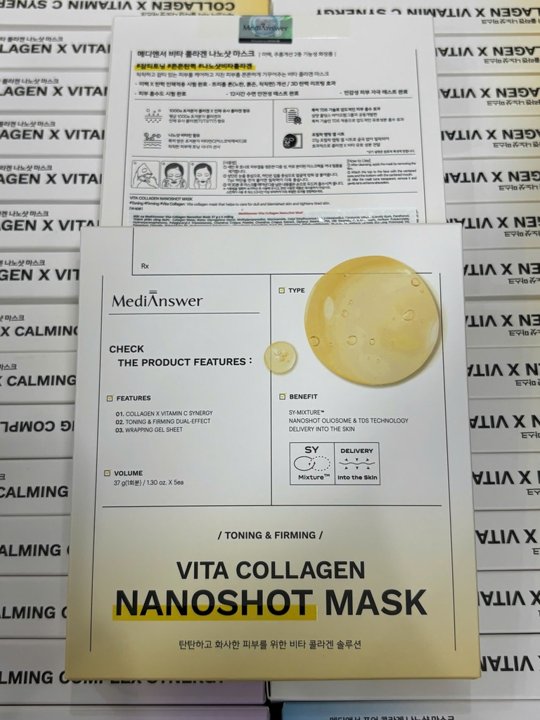 Mặt Nạ Thạch Nâng Cơ Căng Bóng MediAnswer Collagen Nanoshot (5 miếng) - Fullbox - Hàng Công Ty