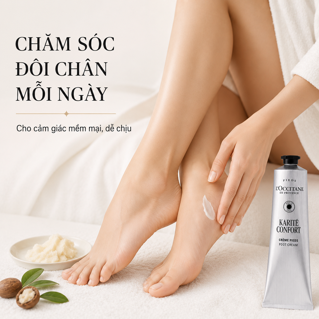Kem Dưỡng Chân Dưỡng Ẩm Chuyên Sâu L'Occitane 150ml - Fullbox - Hàng Duty