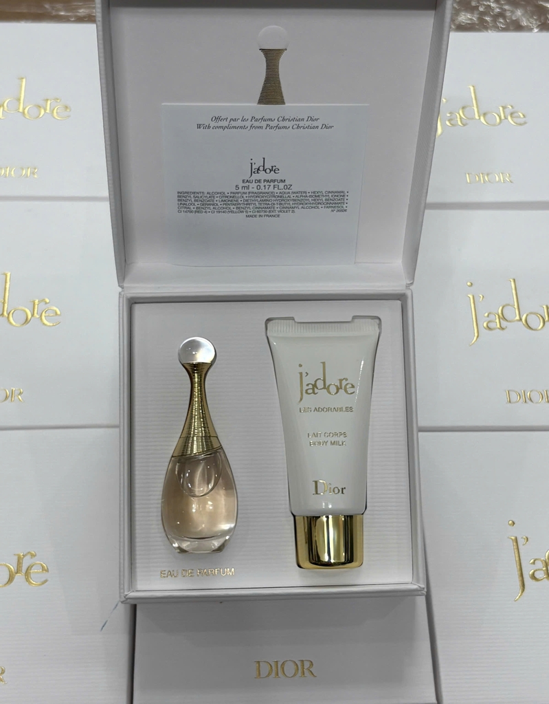 Set 2 món Dior Jadore EDP Fullbox Hàng Công Ty (Nước hoa 5ml + Body Milk 20ml)
