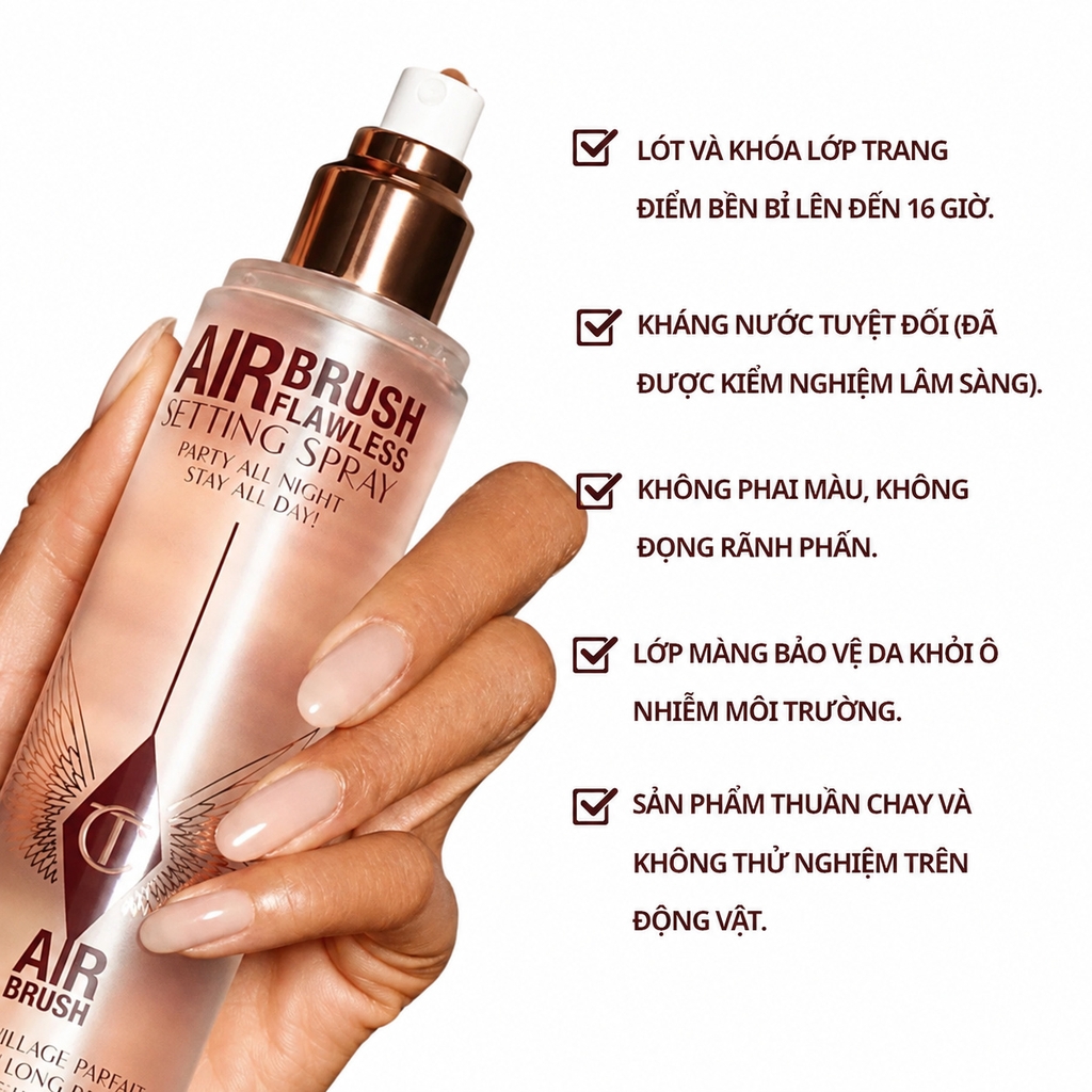 Xịt Khóa Nền Make Up Charlotte Tilbury Airbrush Flawless Setting Spray