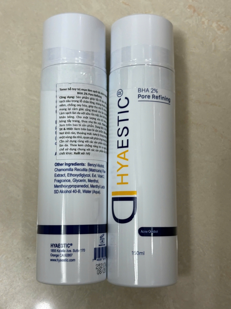 Toner Tẩy Tế Bào Chết Hyaestic BHA 2% Pore Refining - Fullbox - Hàng Công Ty