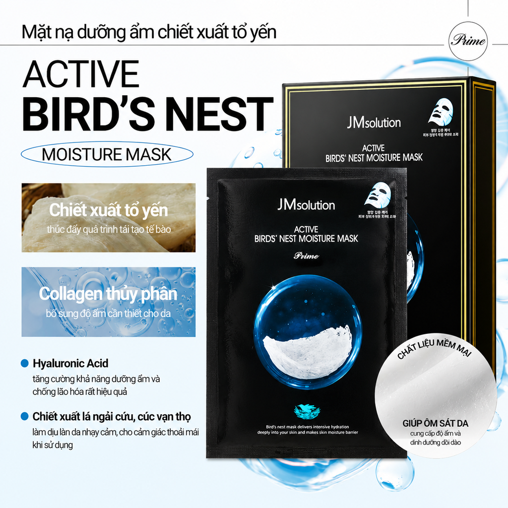 Mask JMsolution Active Mask (30ml x 10 miếng) Cấp Ẩm Phục Hồi Da Fullbox - Hàng Duty