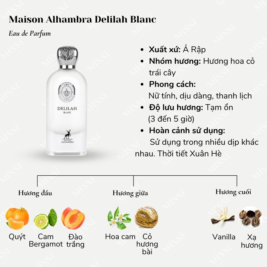 Nước Hoa Maison Alhambra Delilah 100ml - Fullbox - Hàng Công Ty