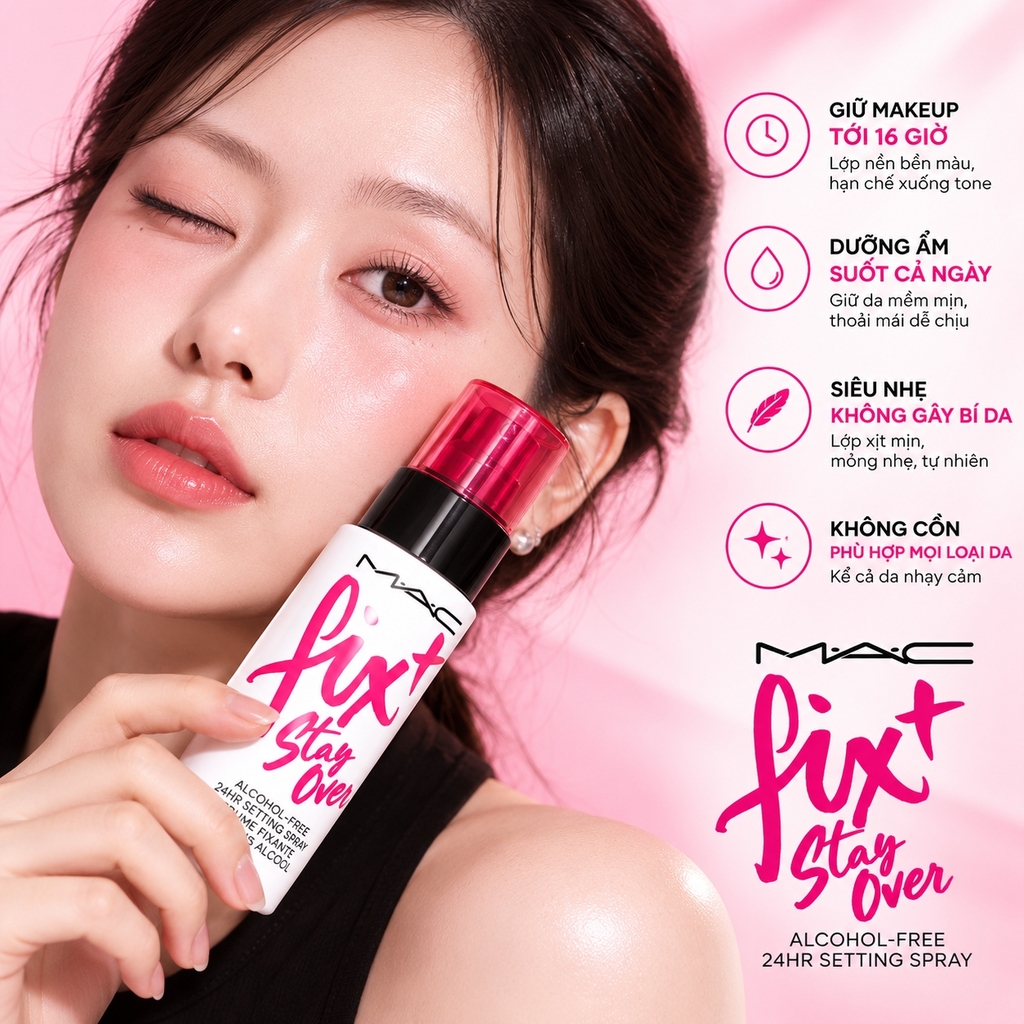 Xịt Khoá Makeup MAC Fix+ Stay Over Setting Spray 13ml Nobox - Hàng Công Ty