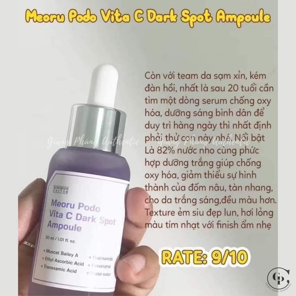 Serum Sáng Da Meoru Podo Vita C Dark Spot Ampoule 30ml (Tách Set, Nobox)
