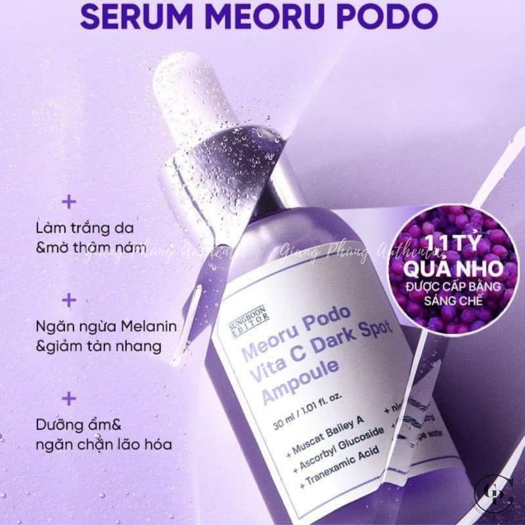 Serum Sáng Da Meoru Podo Vita C Dark Spot Ampoule 30ml (Tách Set, Nobox)