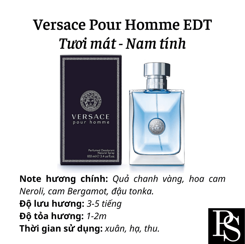 Nước hoa nam Versace Pour Homme EDT - Hàng Công ty