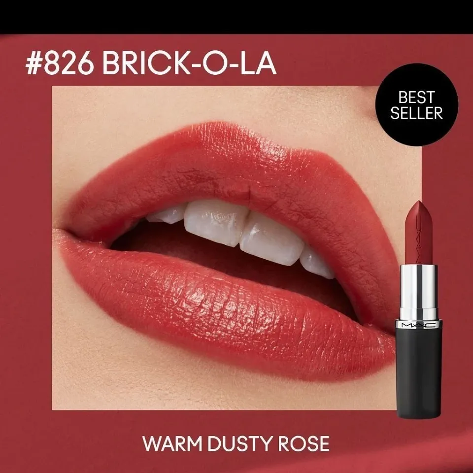 Son MAC Ximal Sleek Satin Lipstick 3.5g Fullbox - 826 Brick-O-La - Order US