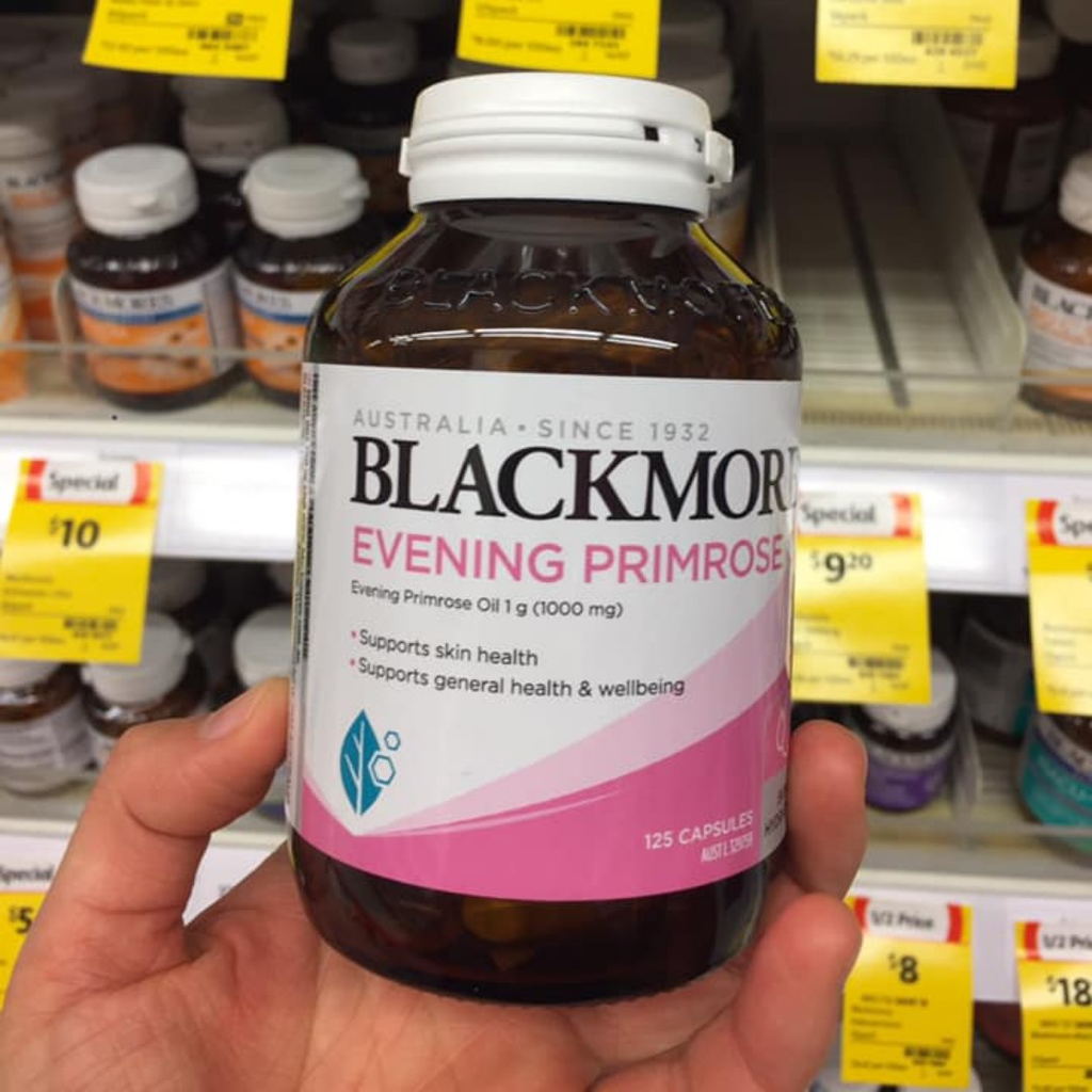 Tinh dầu hoa anh thảo Blackmores Evening Primrose Oil hỗ trợ cân bằng hormone, giảm khó chịu kỳ kinh và chăm sóc da tóc móng - 125 viên