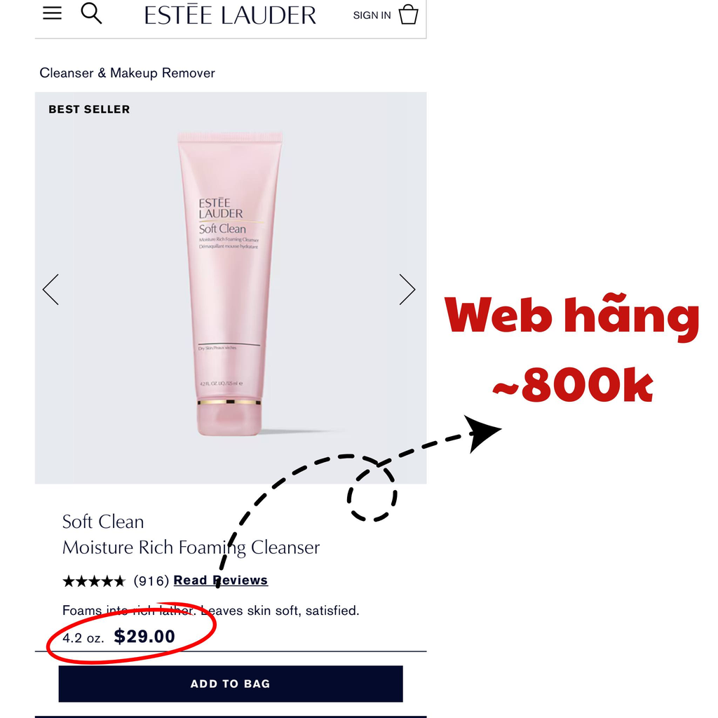 Sữa Rửa Mặt Cho Da Khô Estee Lauder Soft Clean - 125ml (Bản Mỹ)