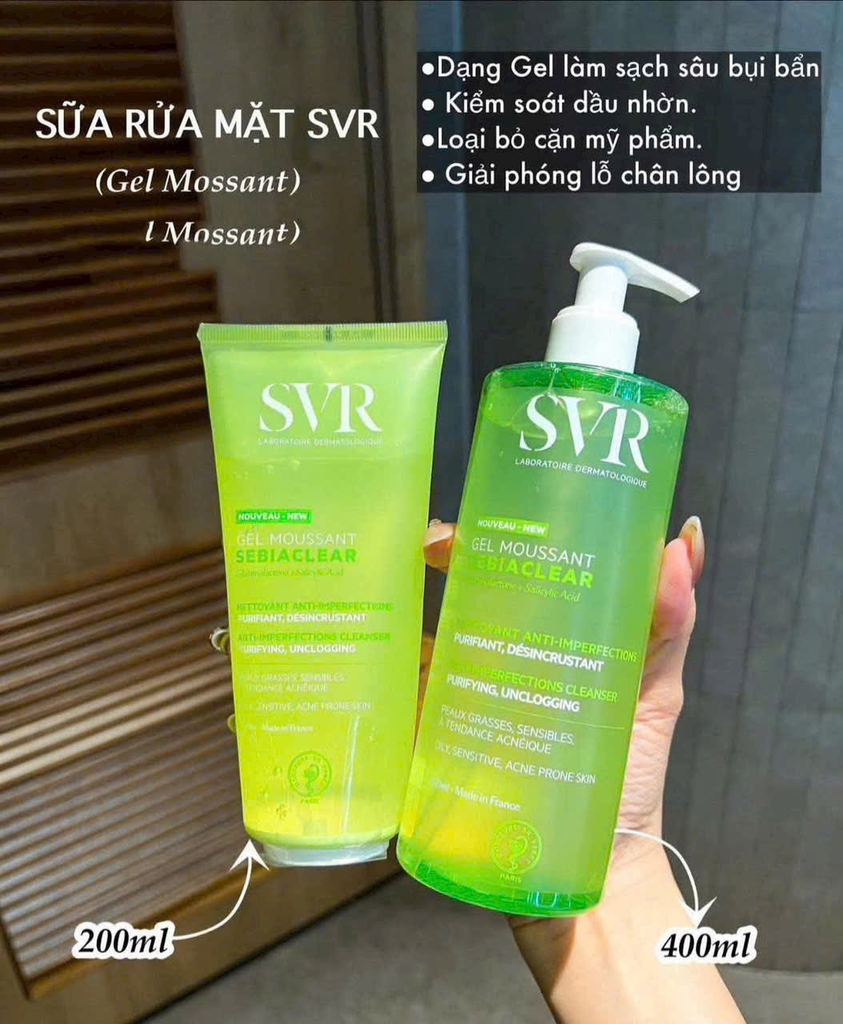 Sữa Rửa Mặt SVR Sebiaclear Gel Moussant