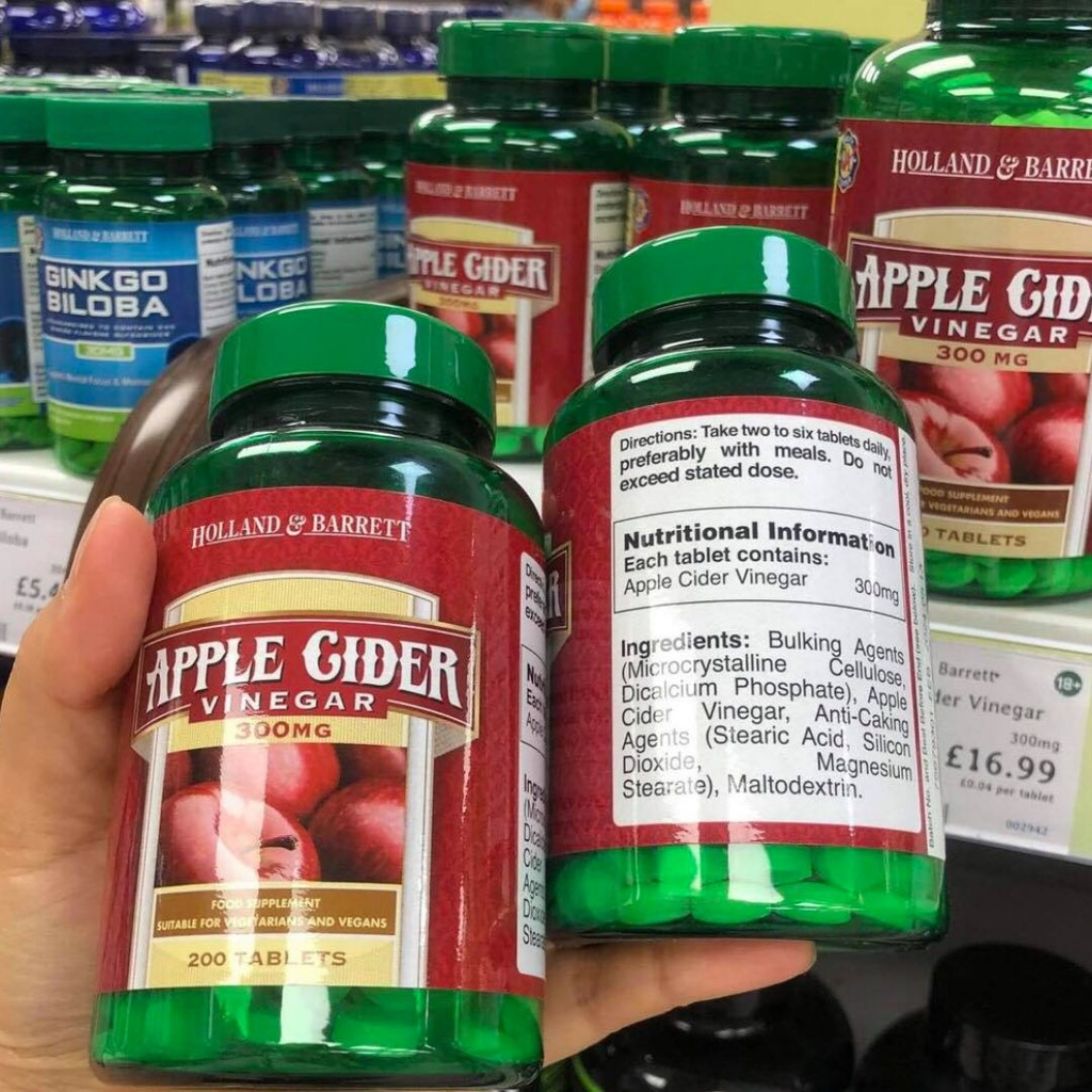 Viên Uống Giảm Cân Giấm Táo Apple Cider Vinegar 300mg – 200 Viên