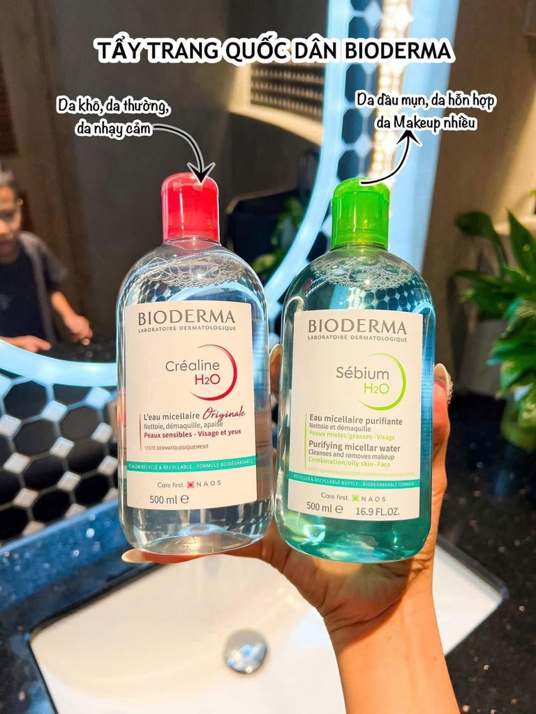 Nước Tẩy Trang Bioderma H2O Micellar (Sensibio/Sébium)