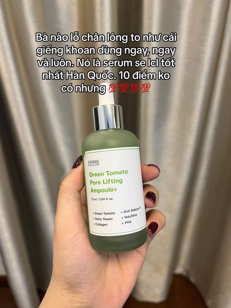Serum Cà Chua Xanh Thu Nhỏ Lỗ Chân Lông Và Sáng Da Sungboon Green Tomato 30ml - Tách Set Nobox