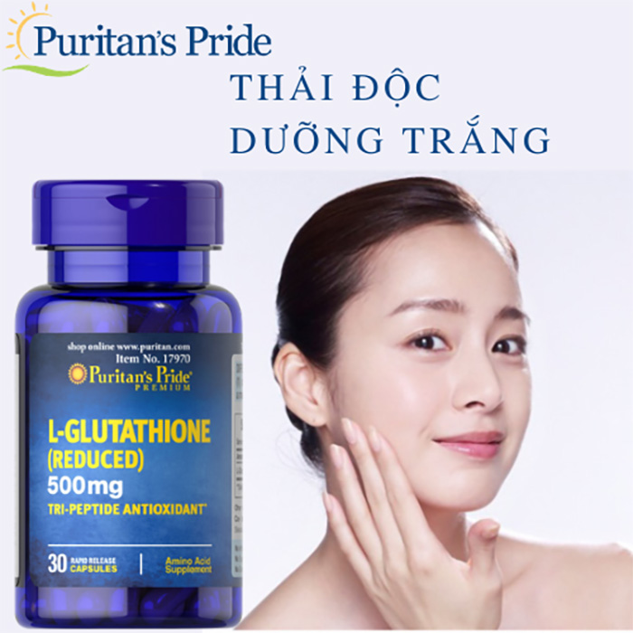 Viên Uống Trắng Da Puritan's Pride L-glutathione Reduced 500mg - 30 Viên