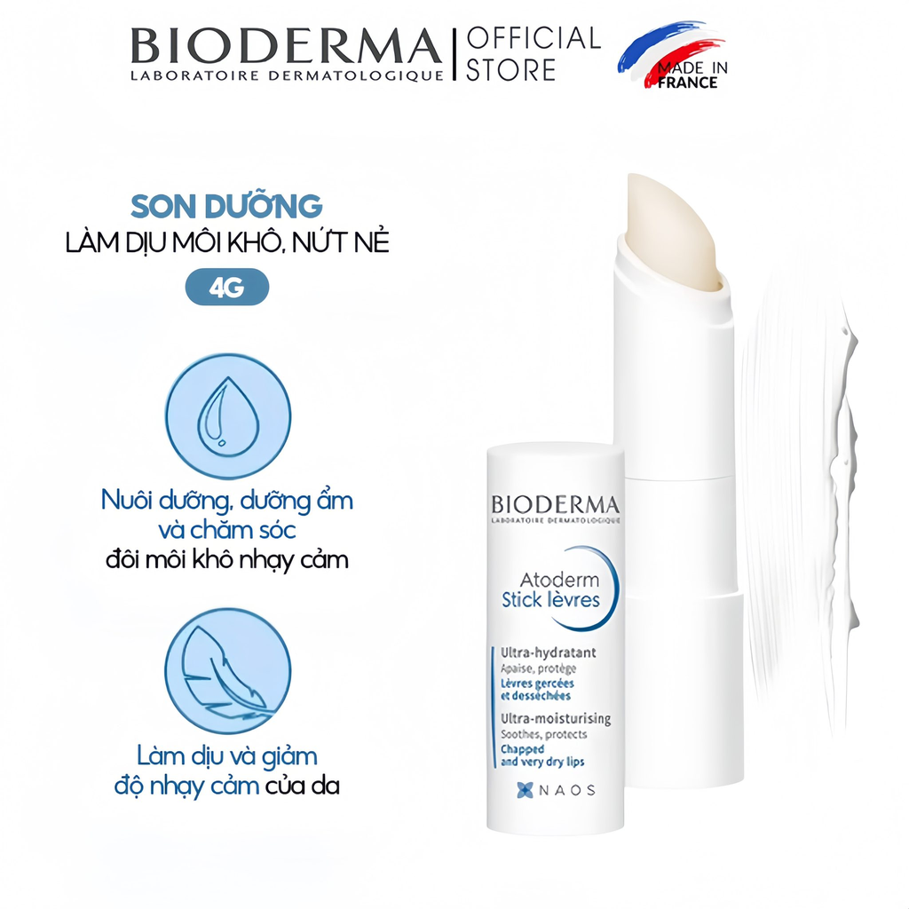 Son Dưỡng Môi Bioderma Atoderm Stick Levres - 4g