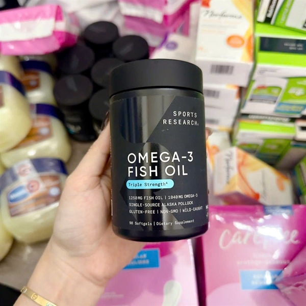Viên Uống Omega-3 Sports Research 1250mg - Triple Strength 90 Viên – Hàng US