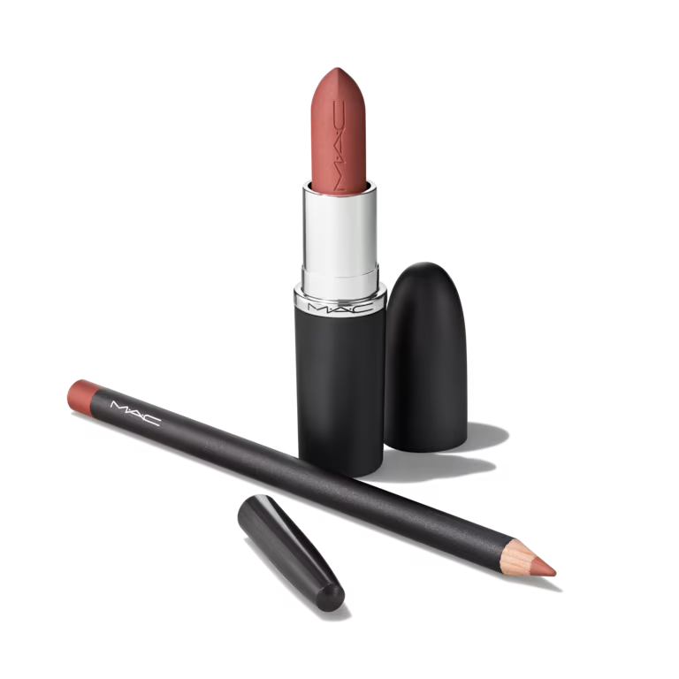 Set 2 Son MAC Topsy Teddy - Son Thỏi Và Chì Kẻ Màu 617 Velvet Teddy - Fullbox Hàng US