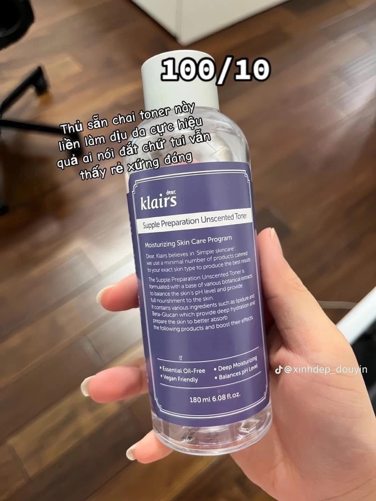 Combo 2 Toner Klairs Bản Không Mùi, Dưỡng Ẩm & Làm Dịu Da Nhạy Cảm 180ml x 2 Fullbox - Hàng Công Ty