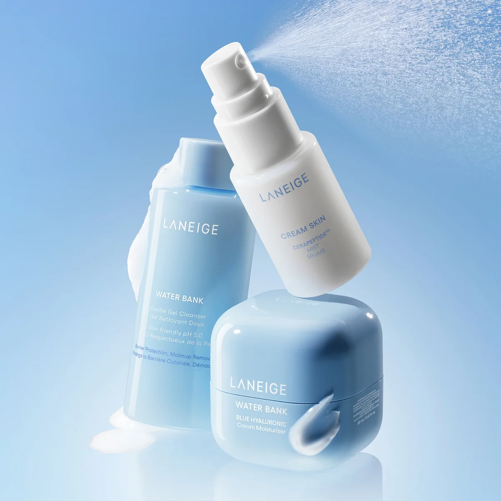 Set 3 Món Laneige Daily Hydration Mini Cấp Nước Mịn Da - Gel Cleanser 80ml + Cream Skin Mist 30ml + Cream Moisturizer 20ml