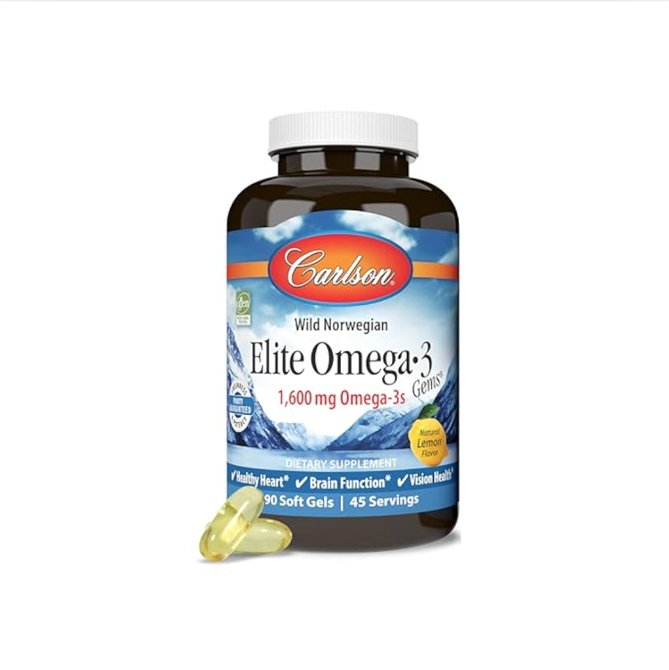 Viên uống bổ tim mạch & não bộ Carlson Elite Omega-3 1600 mg Gems - Nobox